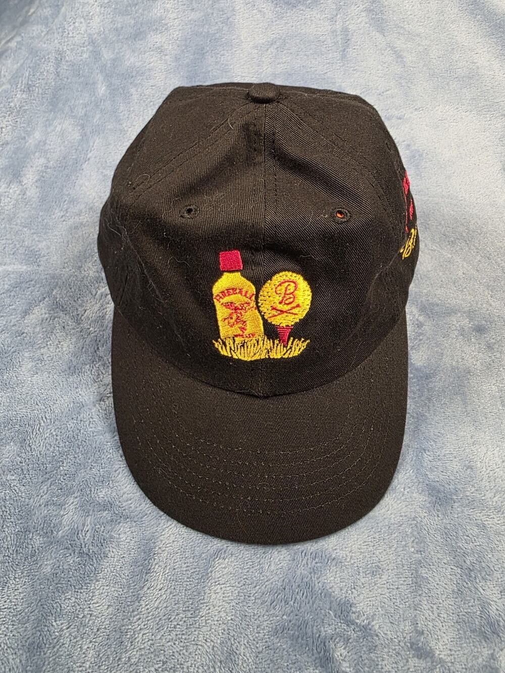 Fireball Whisky Barstool Golf Black Adjustable Strapback Hat Cap